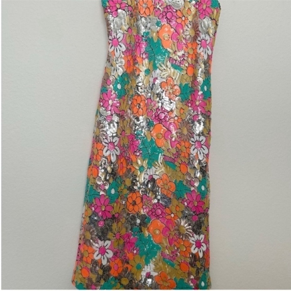 NWT Milly Annie Floral Sequin Midi Dress - Picture 5 of 10